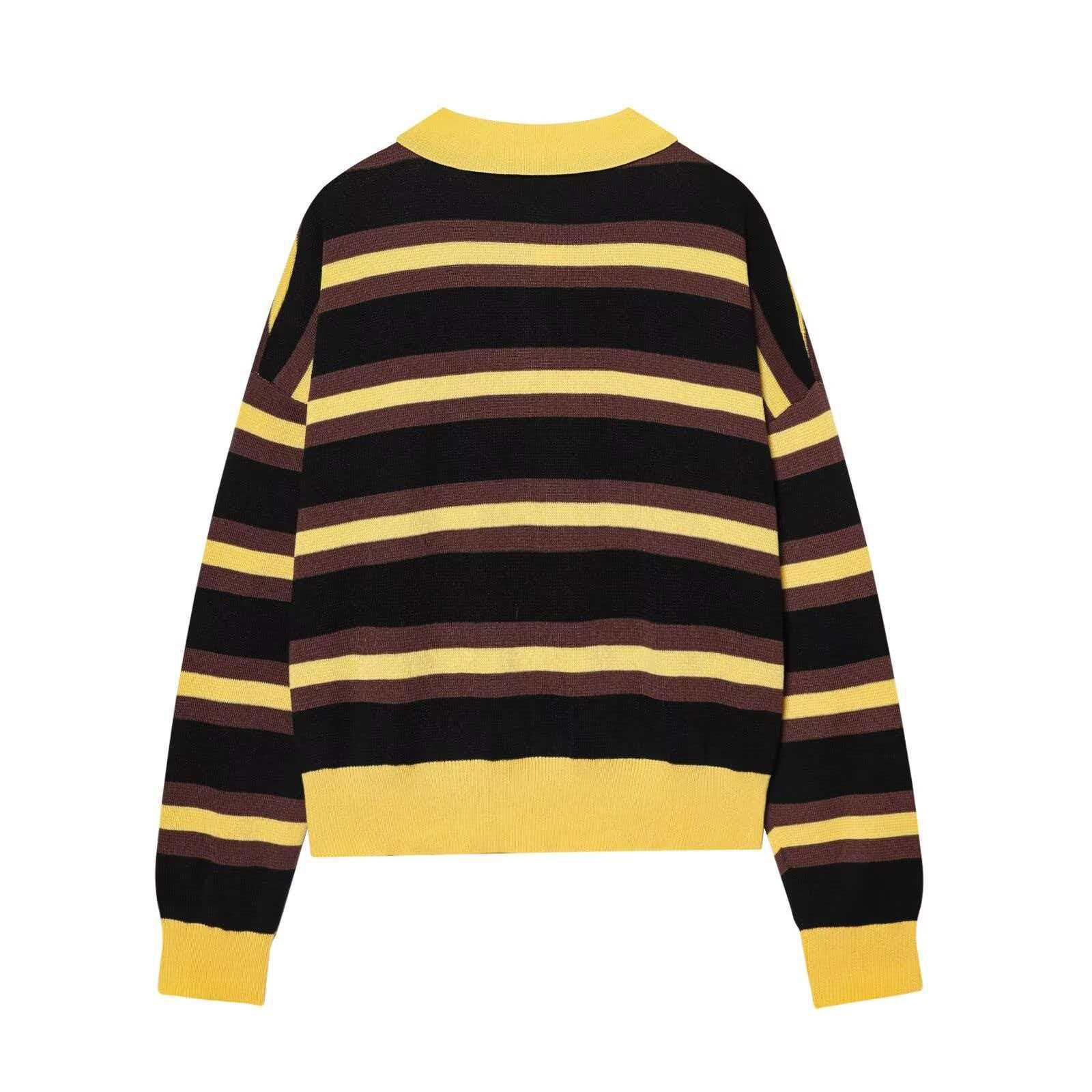 Women's Loose Striped Long-Sleeve Knit Sweater