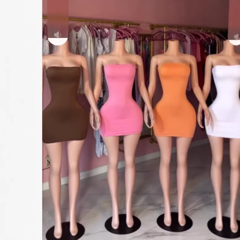 Sleeveless Strapless Bodycon Mini Dress Slim Fit
