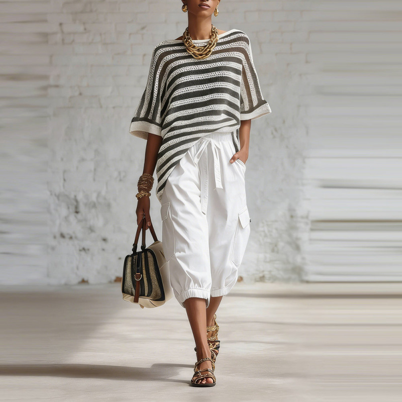 Women's Wide-Leg Cargo Pants Loose Casual Streetwear
