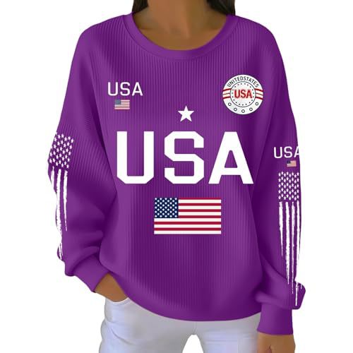 Women's American Flag Star Print Sweatshirt