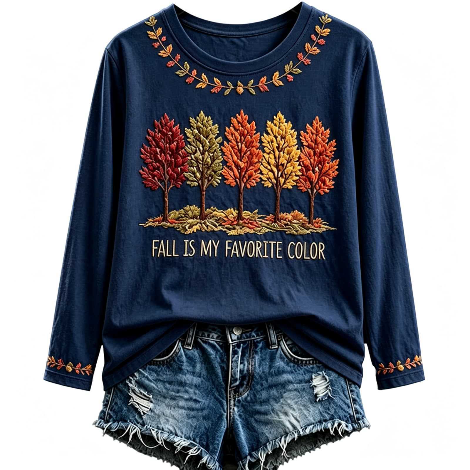 Women's Tree Maple Leaf Letter Print Casual Sweatshirt