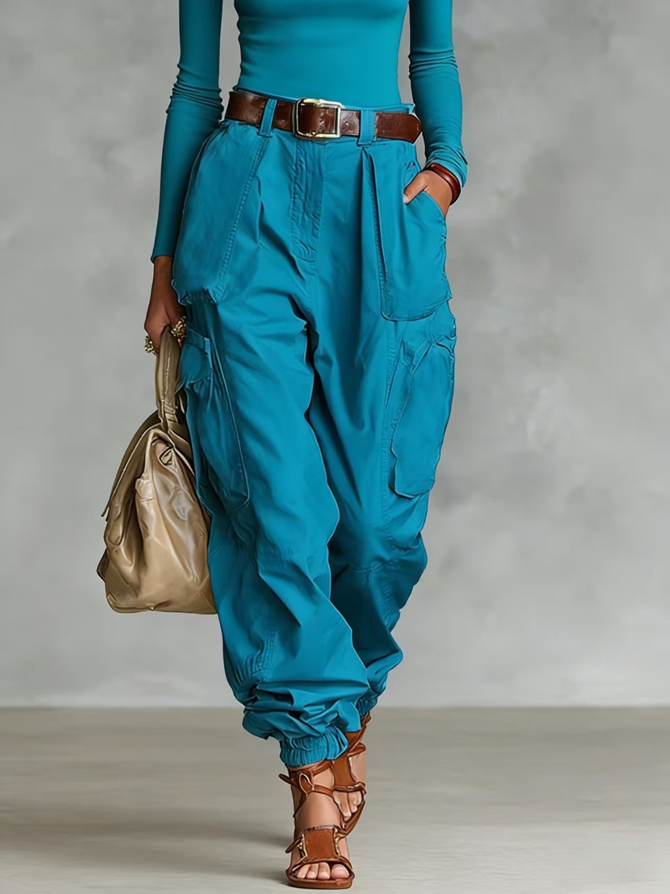Multi-Pocket Wide-Leg Cargo Pants Streetwear Loose Fit
