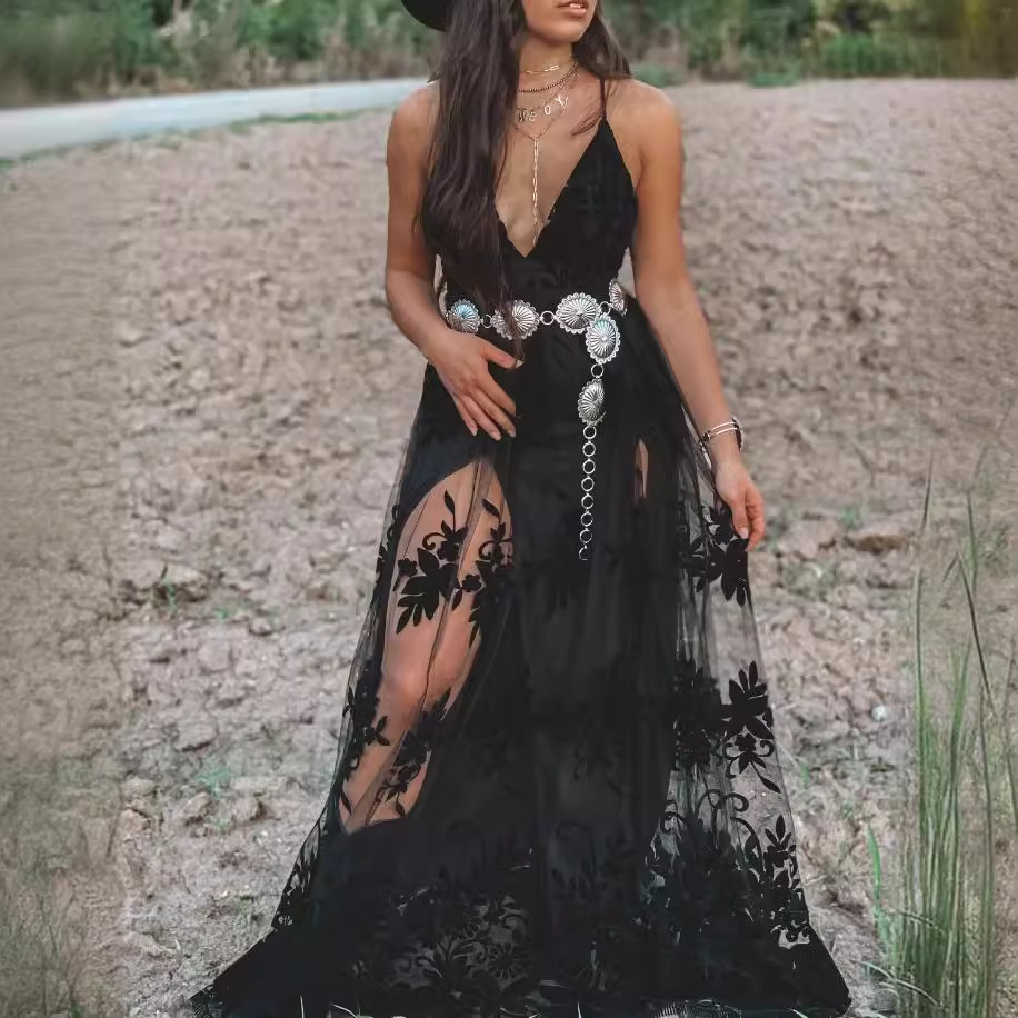 Women's Sleeveless V-Neck Slip Maxi Dress