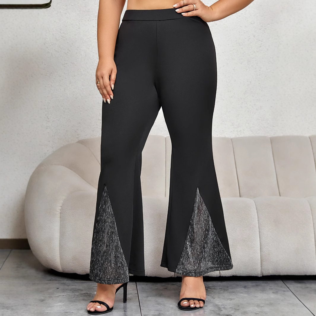 Women's Flared Pants Casual Plus Size Cropped Trousers
