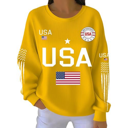 Women's American Flag Star Print Sweatshirt