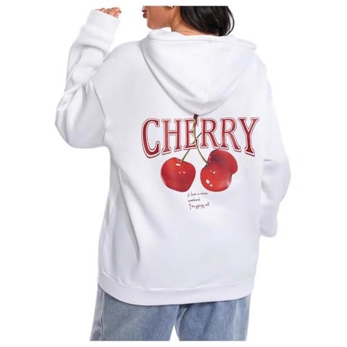 Women's Cherry Pool Letter Print Hoodie