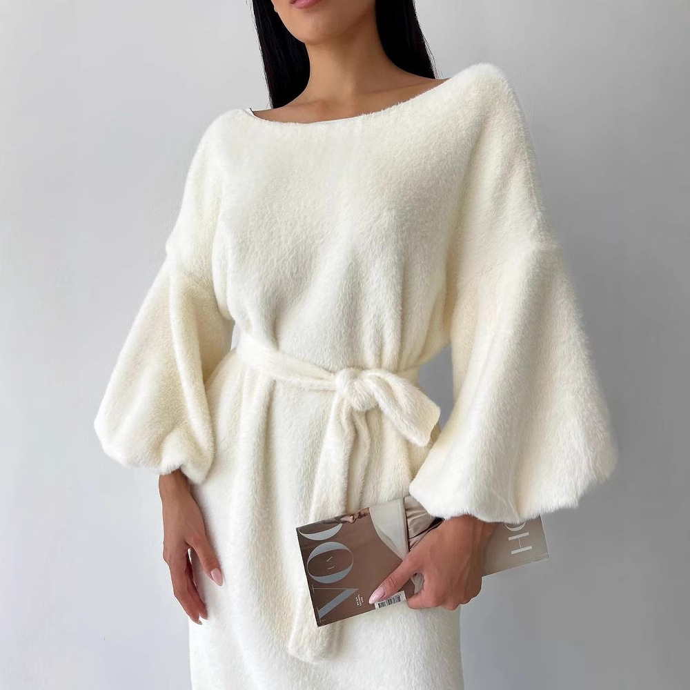 Women's Tie-Waist Long Split Dress