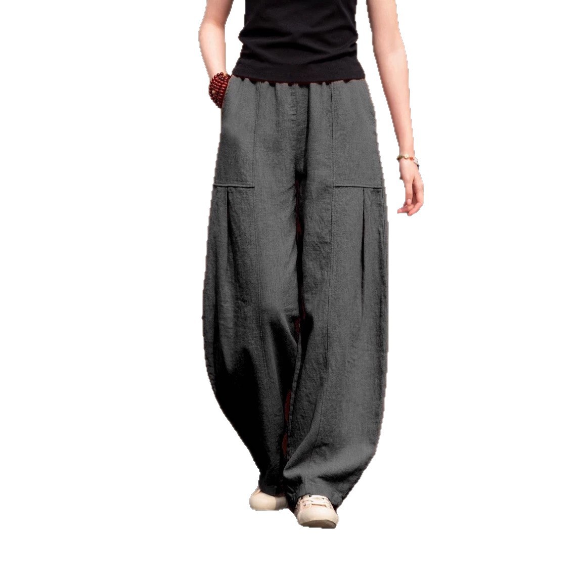 Women's Retro Loose Wide-Leg Lantern Pants Casual
