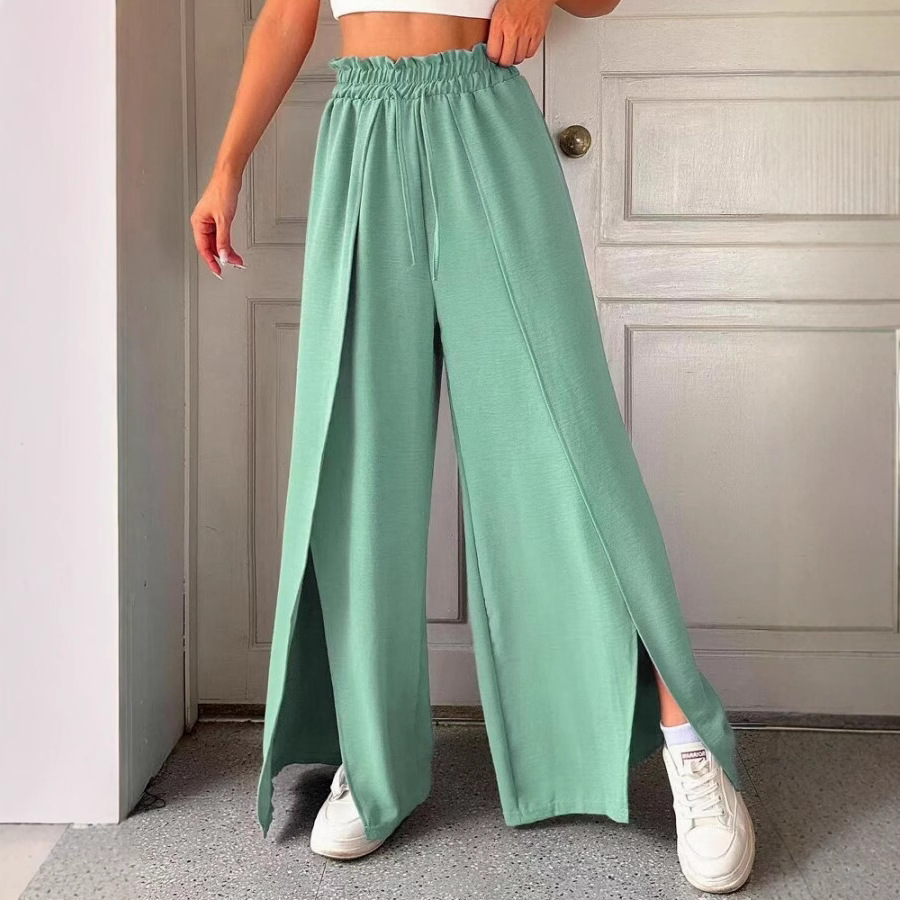 Women's High-Waist Pleated Wide-Leg Pants Loose Fit