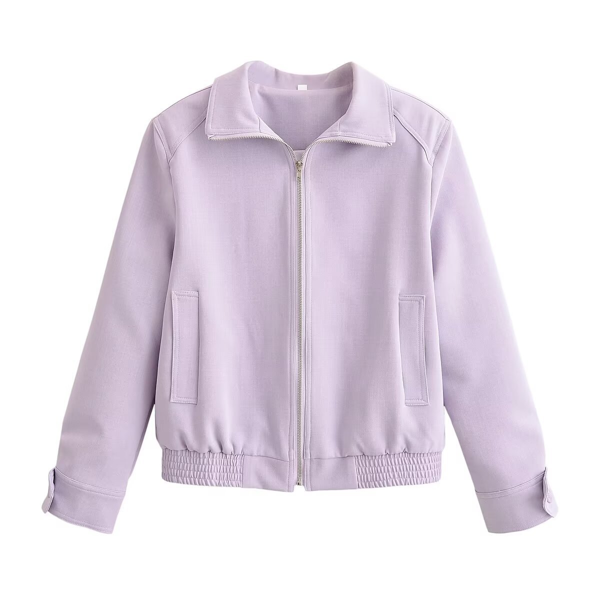 Women's Solid Color Jacket and Pants Set Casual Two-Piece Outfit