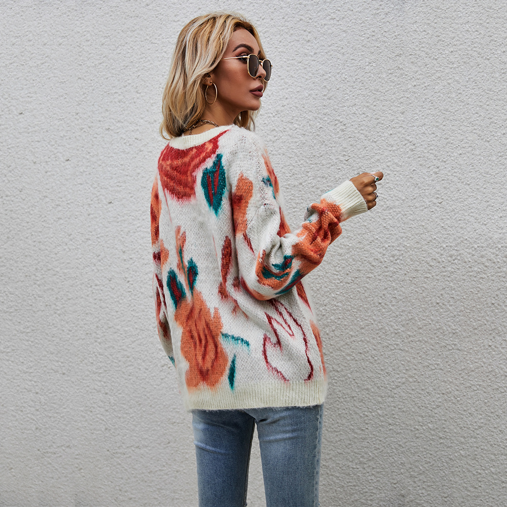 Women's Plus Size Patchwork Batwing Knit Sweater