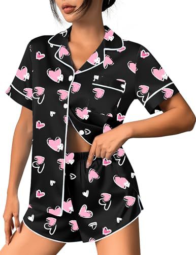 Women's Cuban Collar Leopard Tree Floral Monkey Print Short Sleeve Set