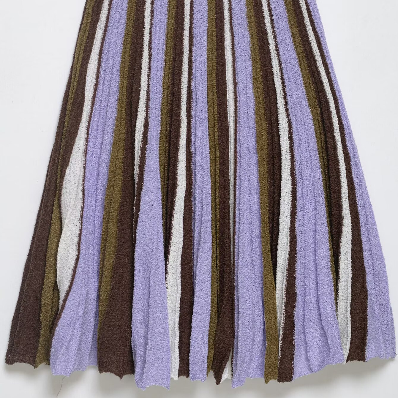 Striped Collar Knit Dress Sleeveless Straight Midi