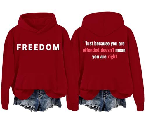Freedom Patriotic Print Hoodie for Women