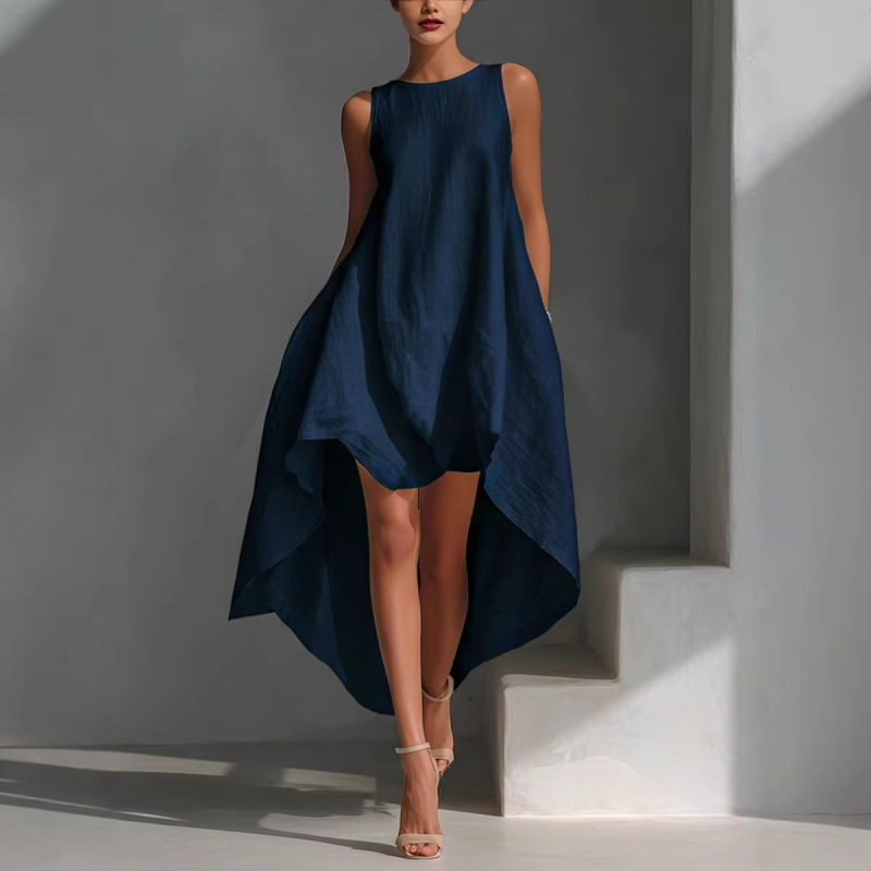 Sleeveless High-Low Asymmetrical Maxi Dress