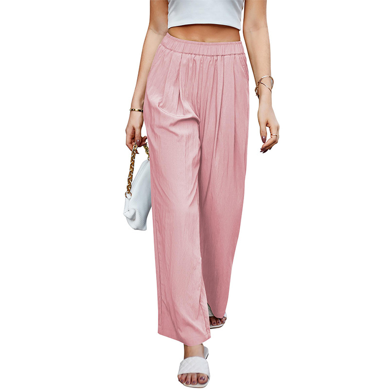 Women's High-Waist Wide-Leg Pleated Pants