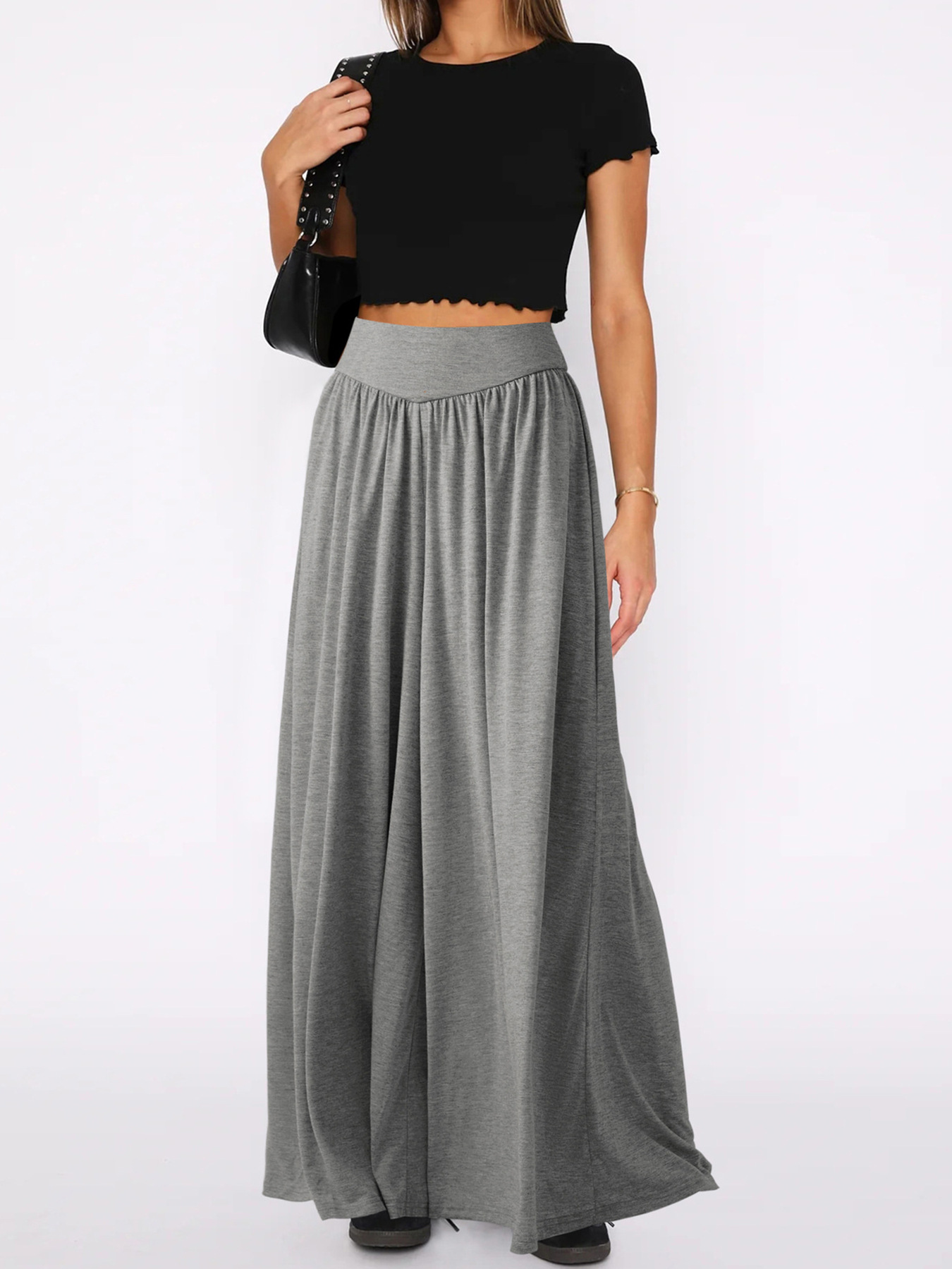 Women's High-Waist Wide-Leg Dance Pants Draped Casual Trousers