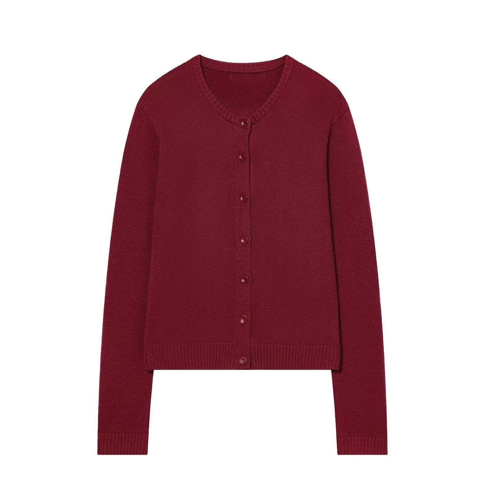 Women's Solid Crewneck Knit Cardigan
