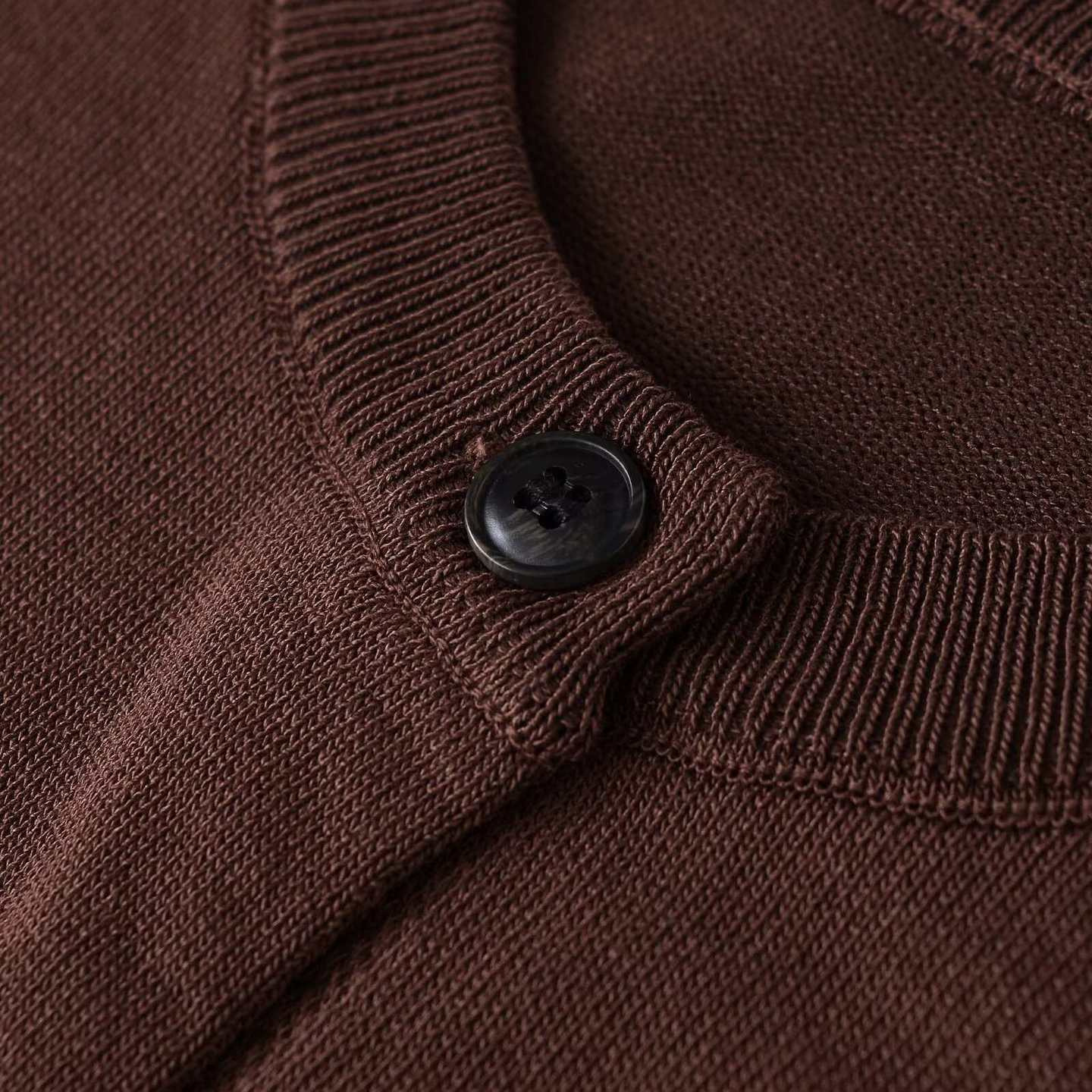 Women's Retro Dark Brown Short Sleeve Knit Cardigan