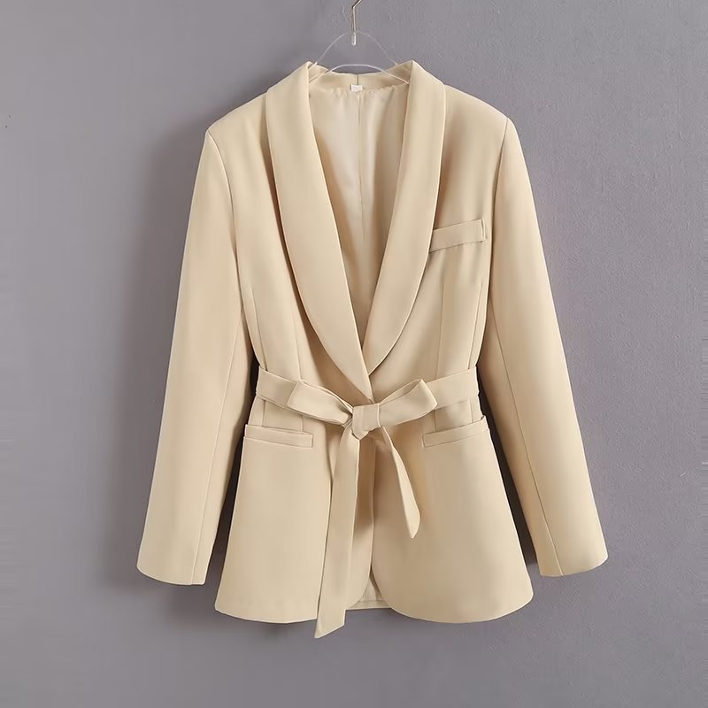 Women's Belted Blazer and Pants Set