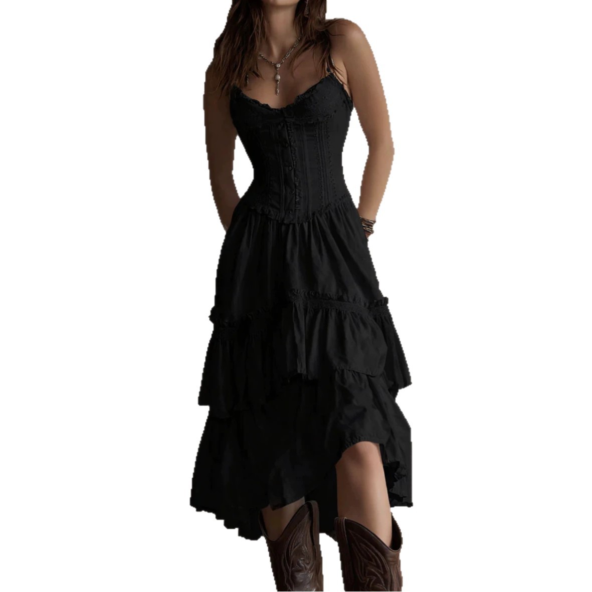 French Vintage Sleeveless Midi Dress Slim Fit Elegant