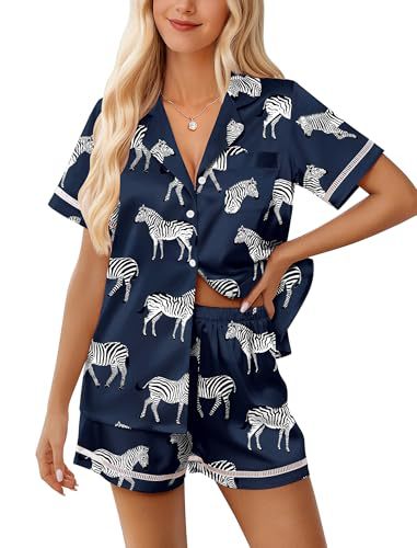 Women's Cuban Collar Short Sleeve Shirt Set Floral Solid Casual