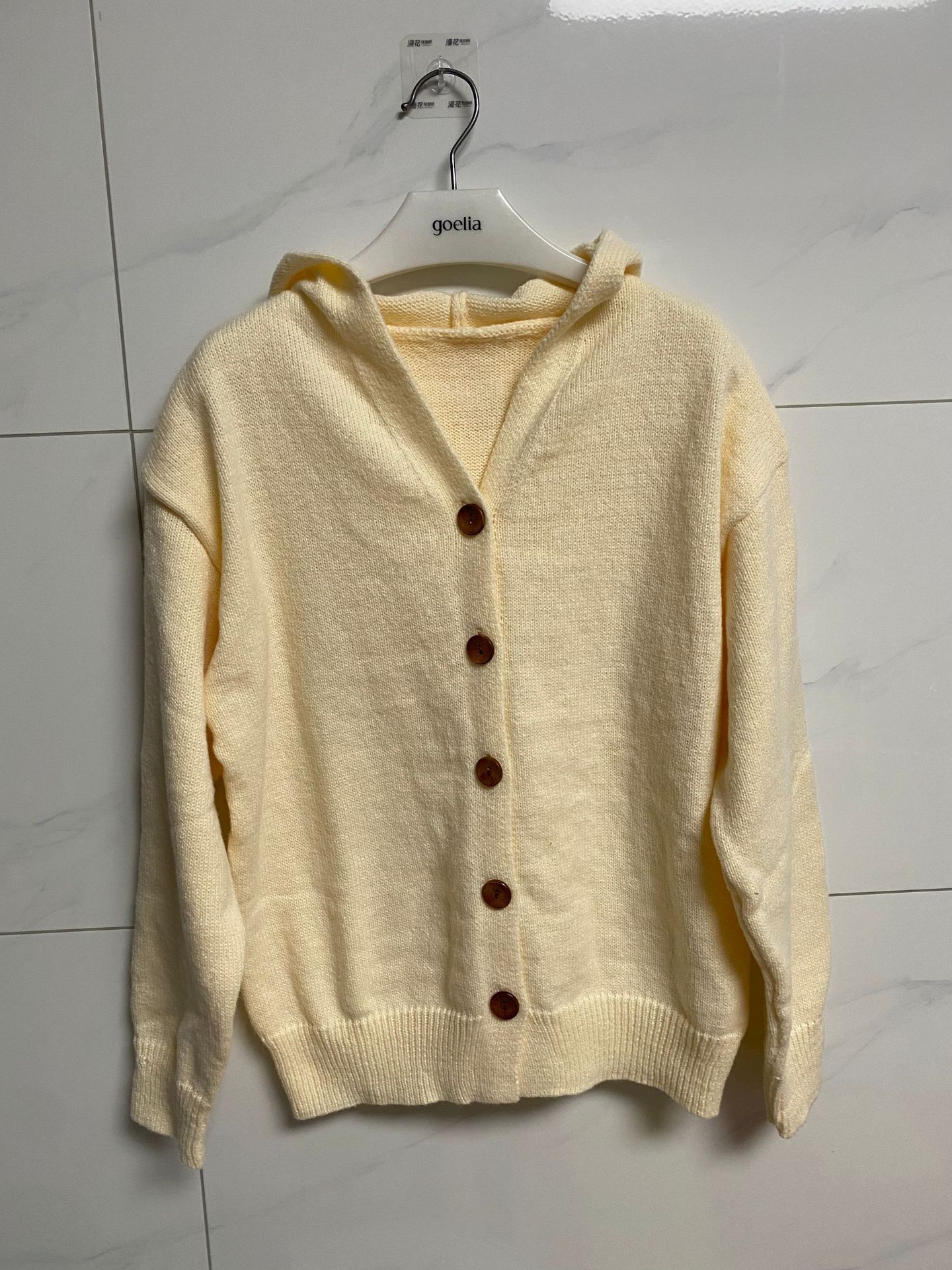 Button-Up Knit Hooded Cardigan Long Sleeve Solid Color Casual Women's Jacket
