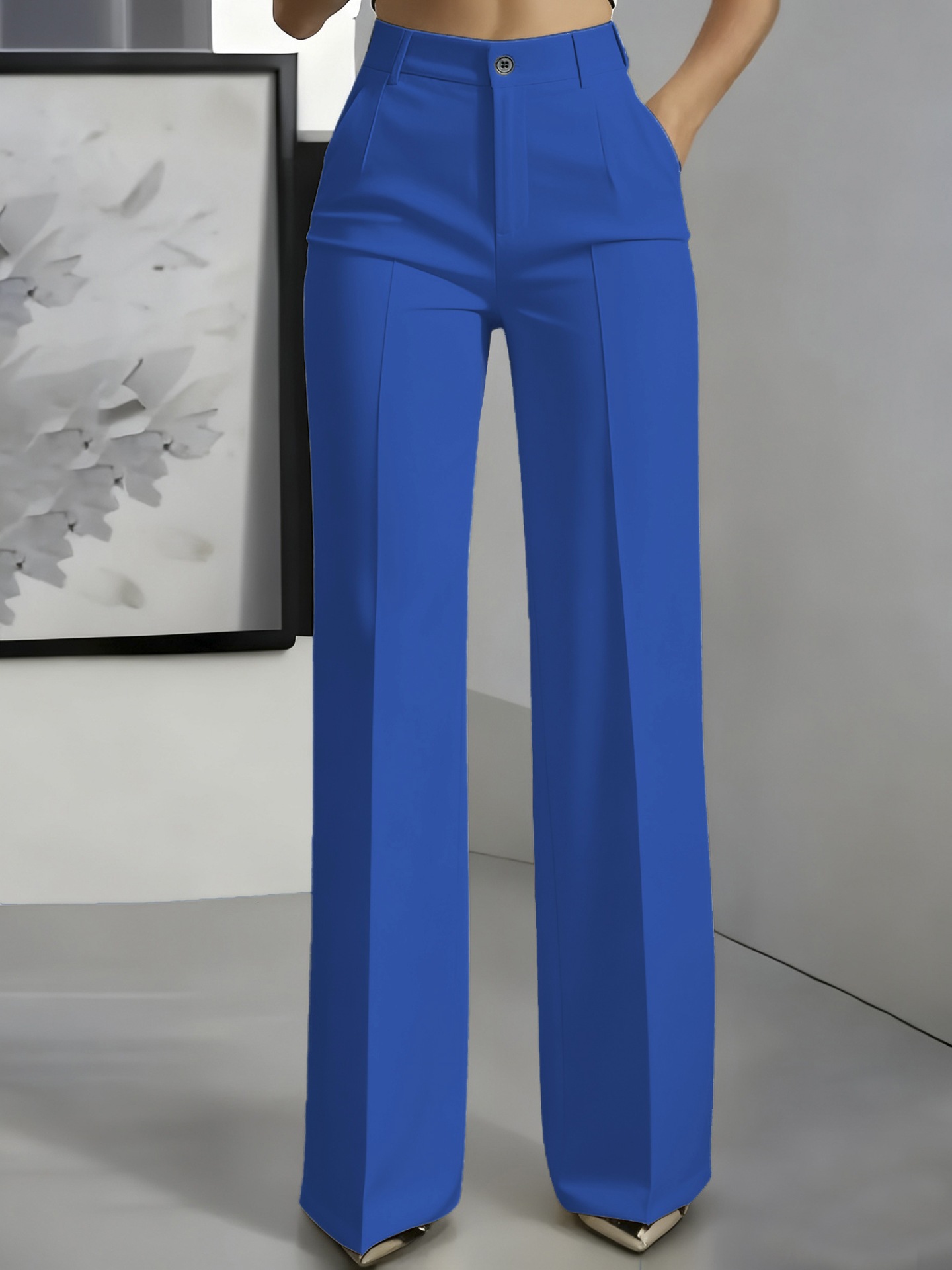 High-Waist Straight-Leg Wide-Leg Suit Pants for Women