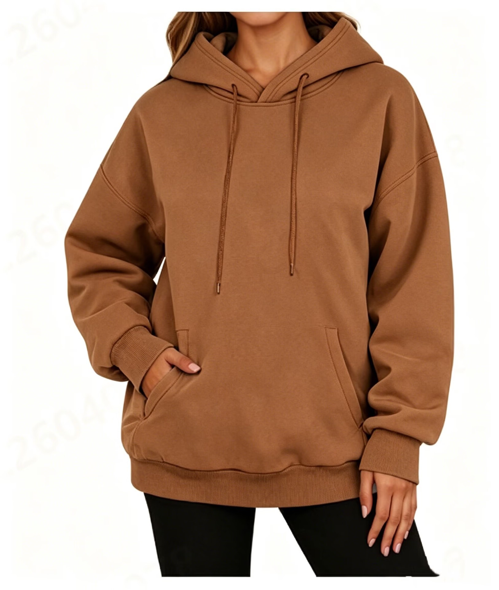 Plus Size Fleece-Lined Pullover Hoodie Unisex Drop Shoulder Solid Color