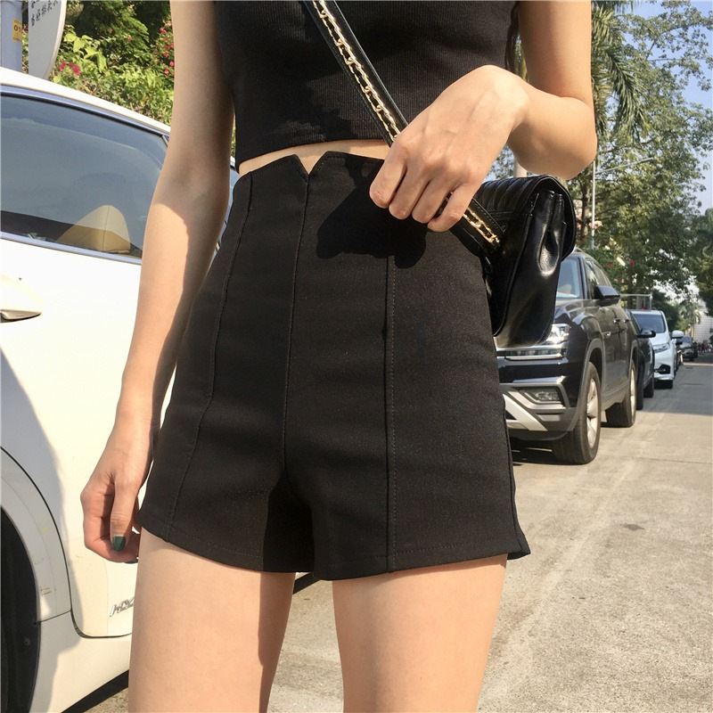 High-Waisted Black Shorts for Women, Slimming Stretch Booty Shorts