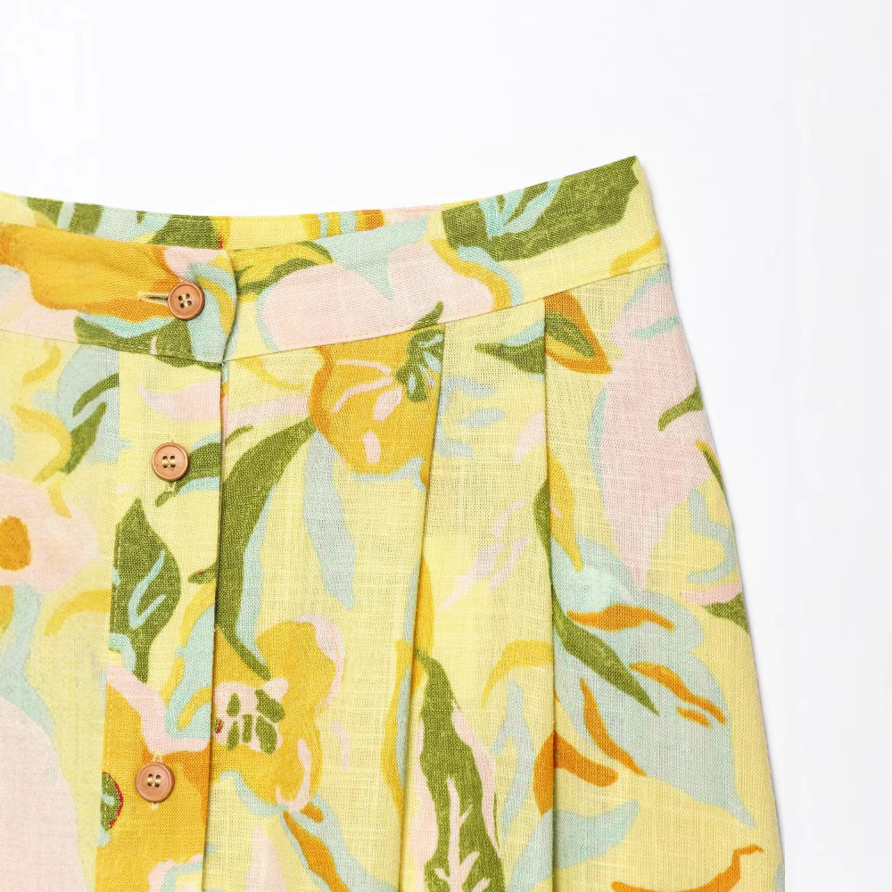 Women's Printed Cami Top and Midi Skirt Set