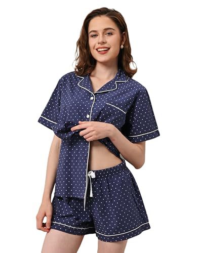 Women's Cuban Collar Short Sleeve Printed Shirt Set