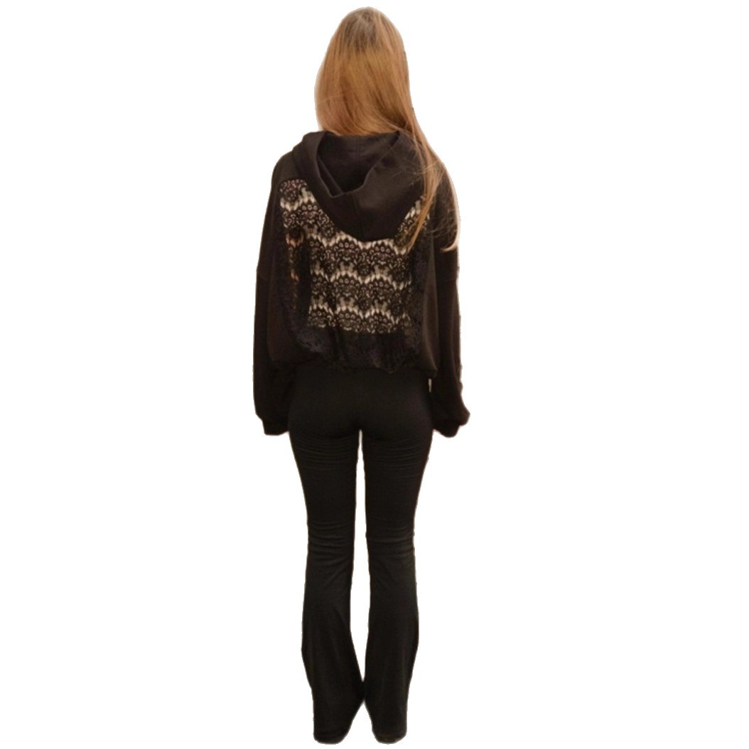 Women's Hooded Long Sleeve Open Back Cutout Sweatshirt