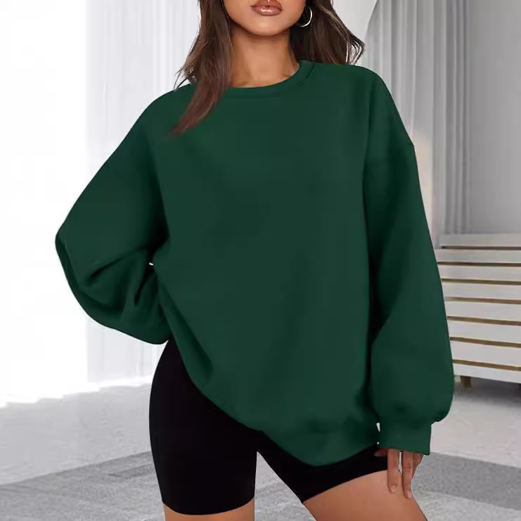 Women's Crewneck Pullover Solid Color Sweatshirt