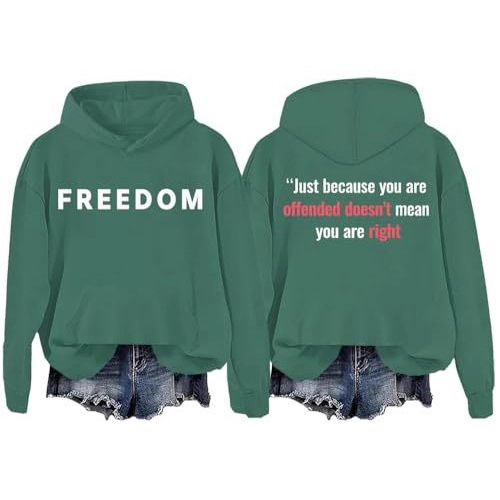 Freedom Patriotic Print Hoodie for Women