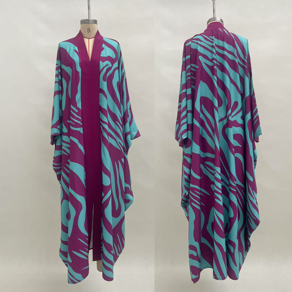 Women's 3D Print Beach Cover-Up Cardigan Long Robe