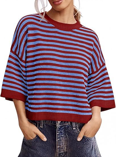 Custom Color-Block Striped Pullover Sweater