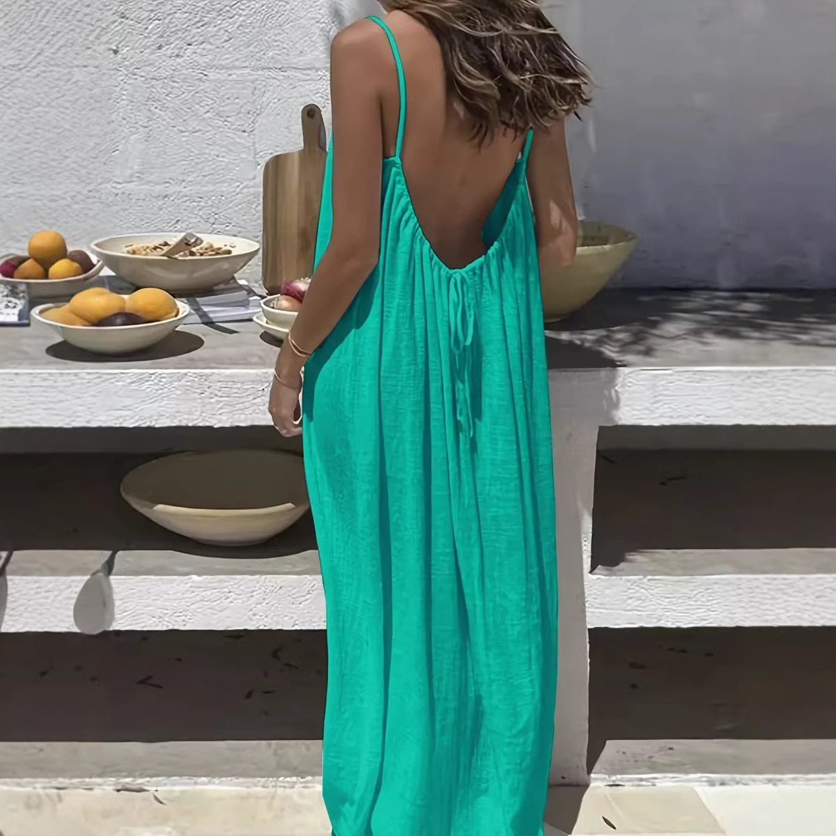Women's Sleeveless Open-Back Loose Loungewear Dress