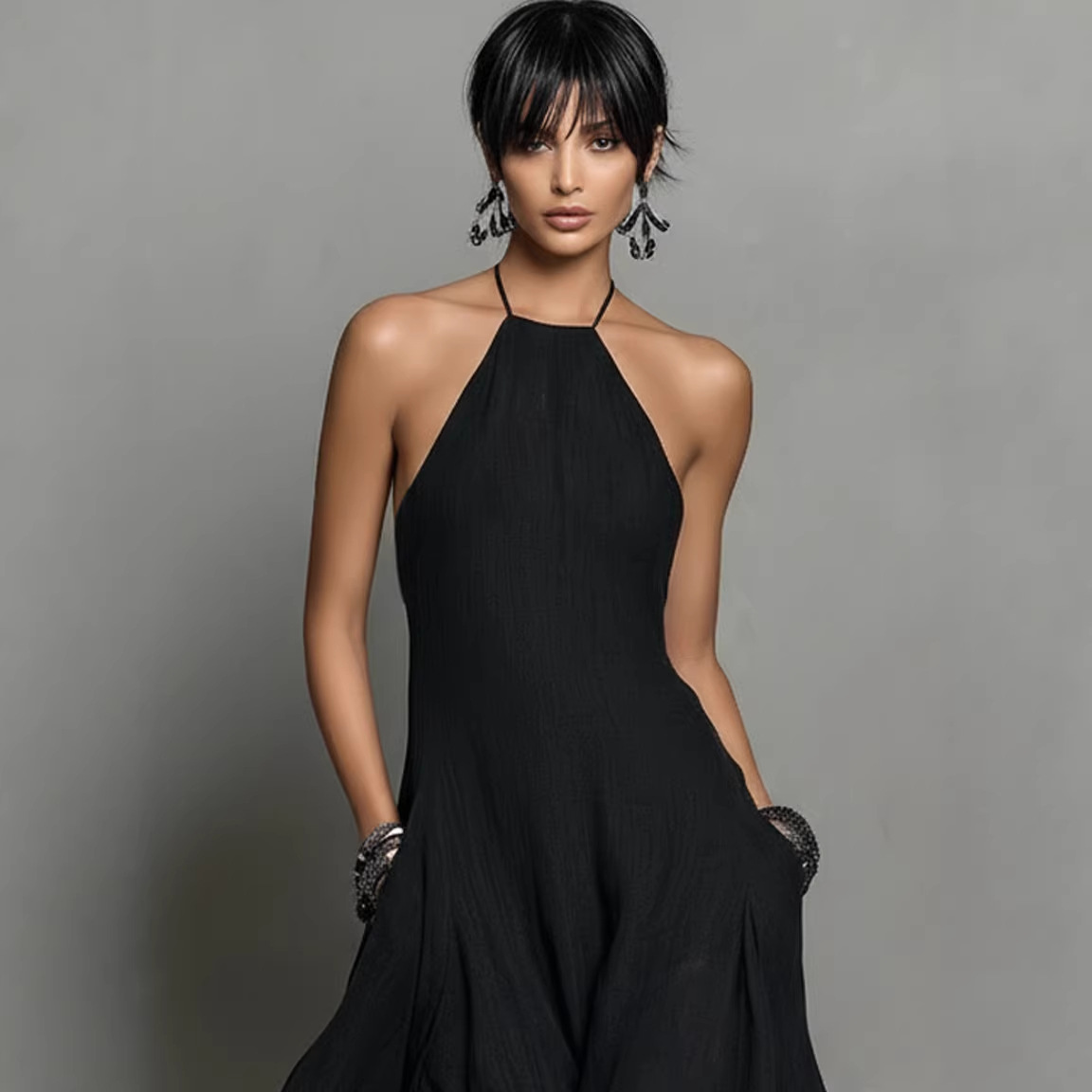 Women's Backless Sleeveless Long Vacation Dress