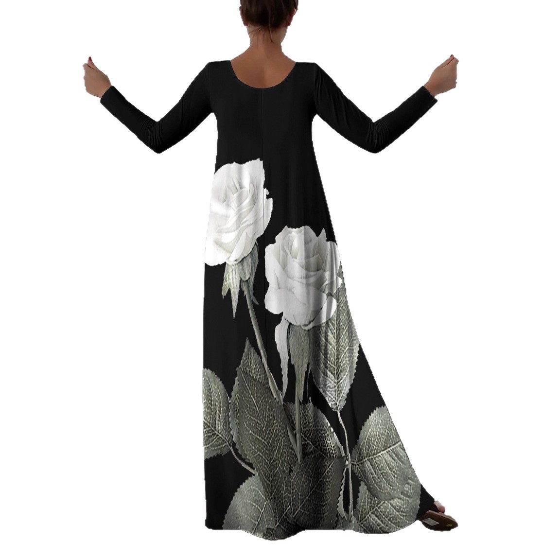 Floral Print Long Sleeve Maxi Dress
