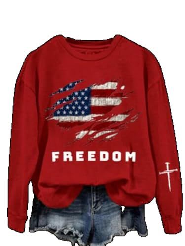 Women's American-Style Freedom Graphic Crewneck Sweatshirt