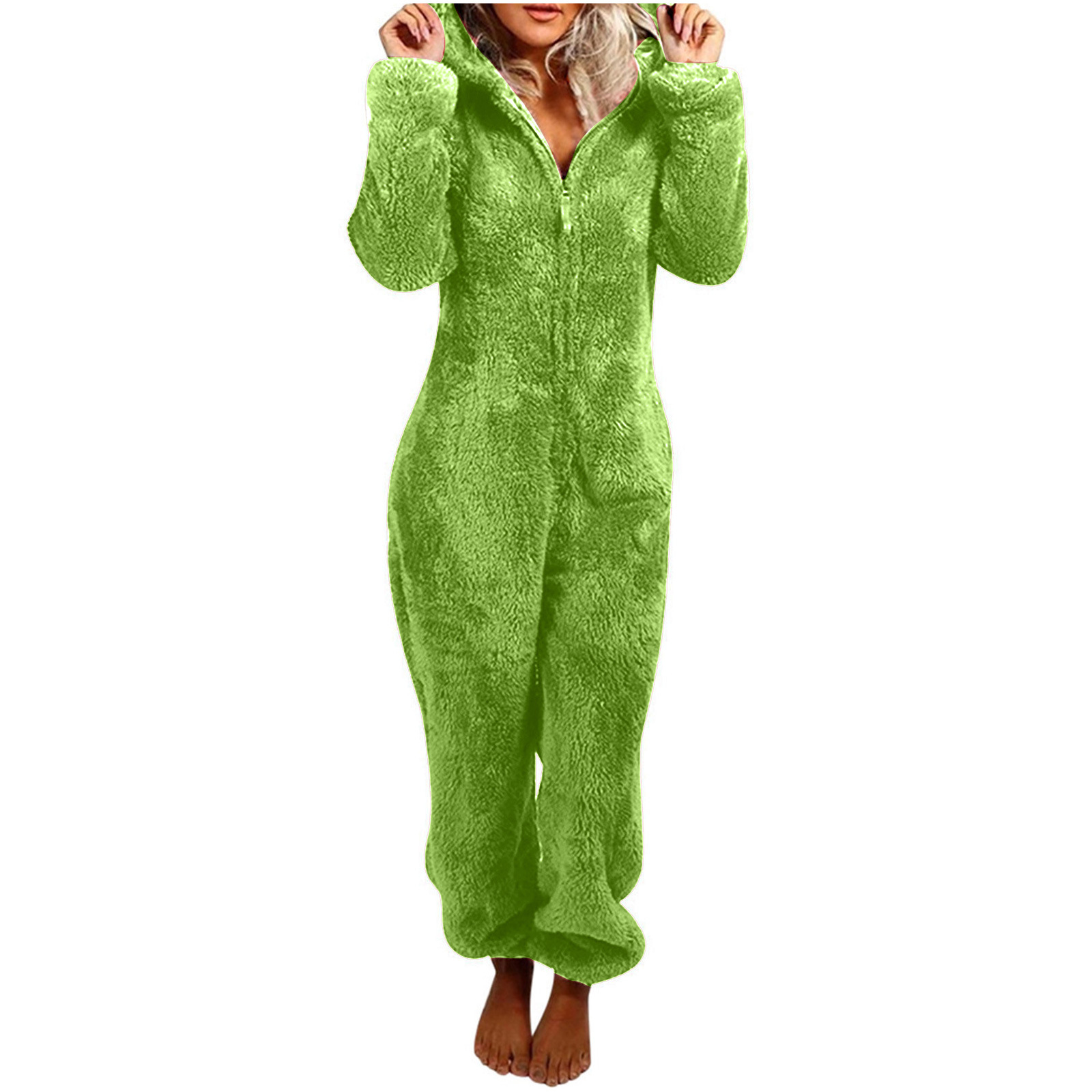 Women's Fleece-Lined Hooded Onesie Pajama