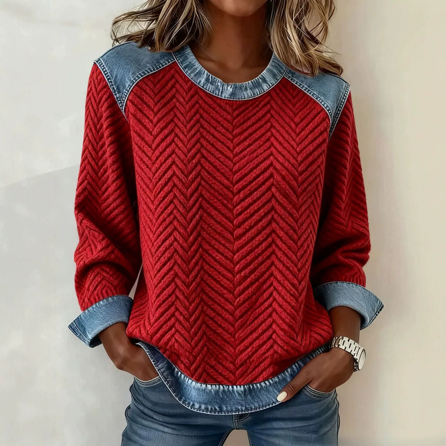 Women's Solid Print Casual Sweatshirt