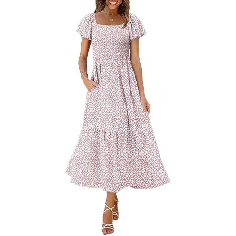 Women's Slim Fit Elegant Solid French Long Dress