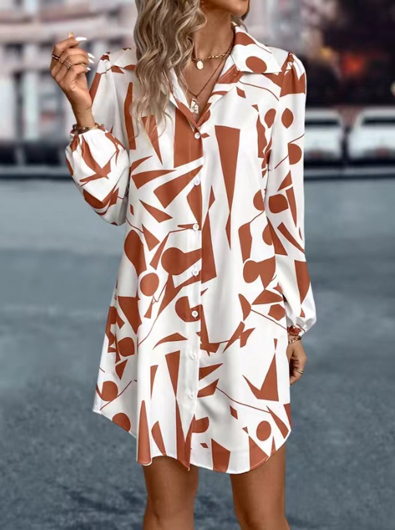 Floral Print Lantern Sleeve Midi Dress with Collar