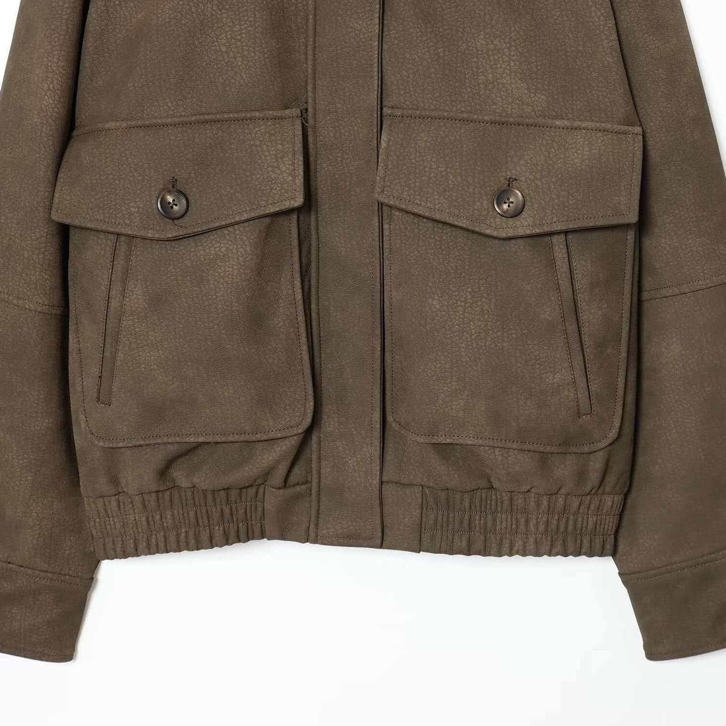 Women's Vintage Army Green Faux Fur Collar Jacket