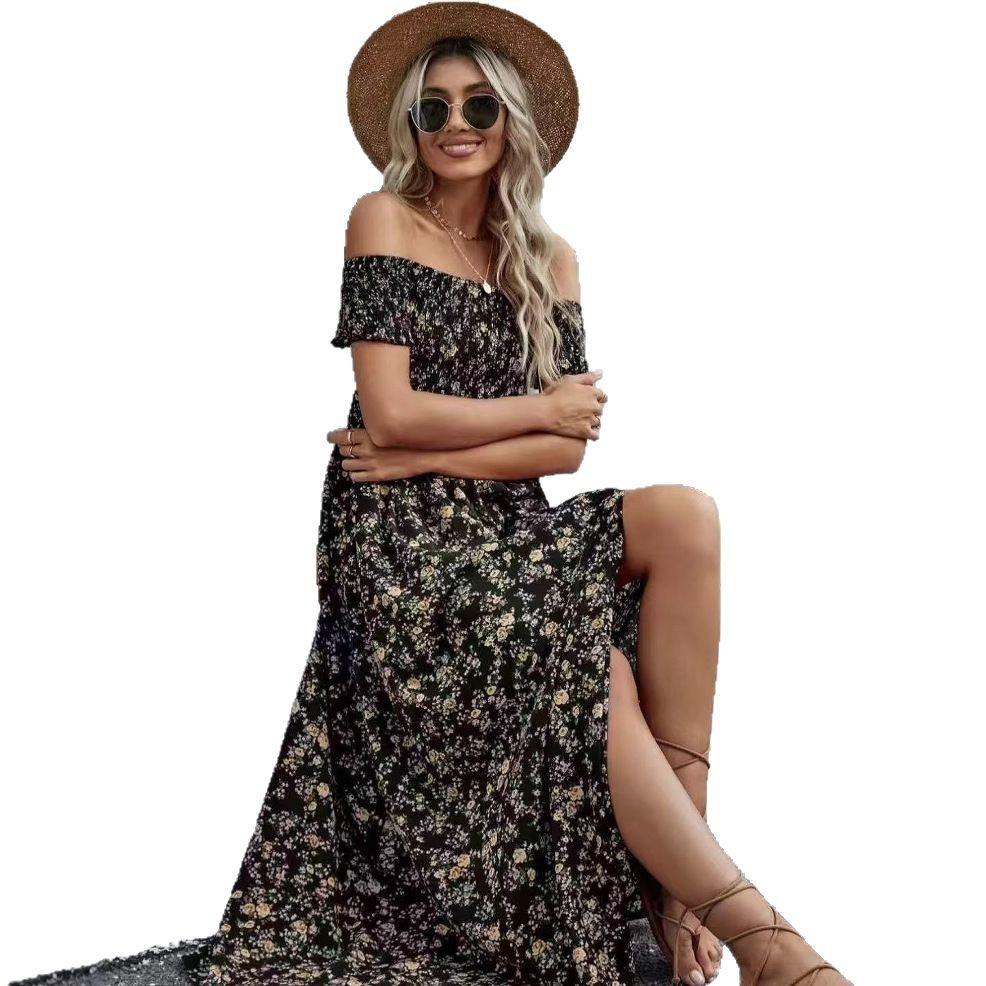Boho Off-Shoulder Floral Maxi Dress