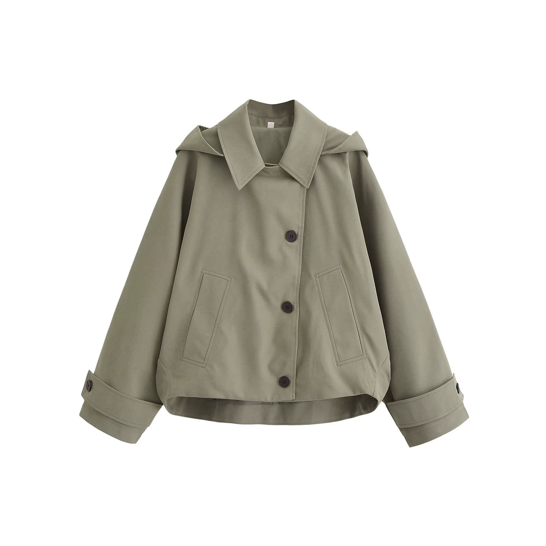 Women's Loose Hooded Cape-Style Trench Coat