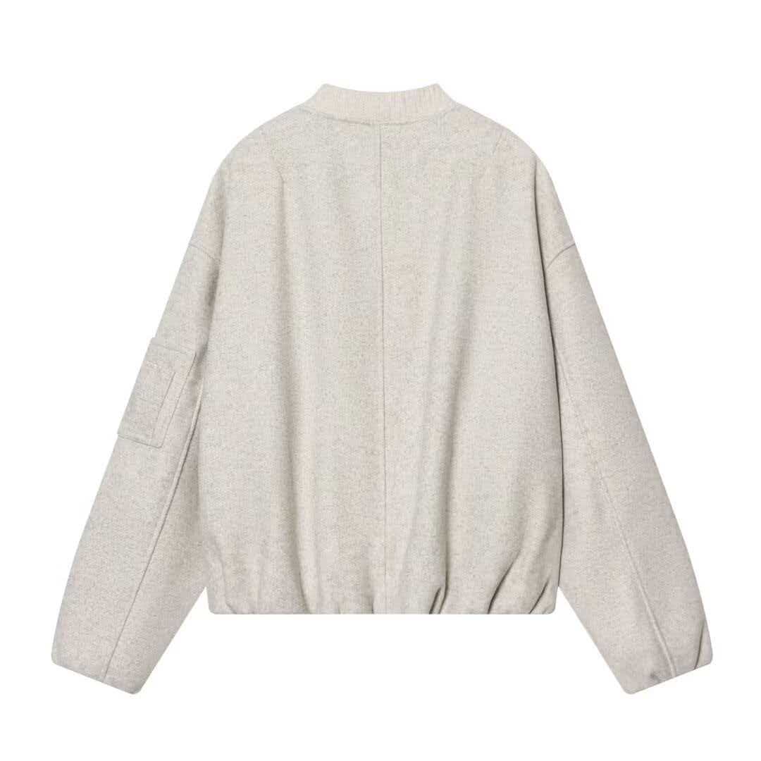 Women's Loose Solid Color Bomber Jacket