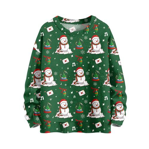 Women's Christmas House Reindeer Print Crewneck Sweatshirt
